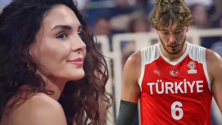 Cedi Osman’a destek veren eşi Ebru Şahin!