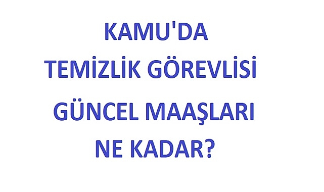 2024 Kamuda Temizlik Görevlisi Maaşları | Güncel Haberler