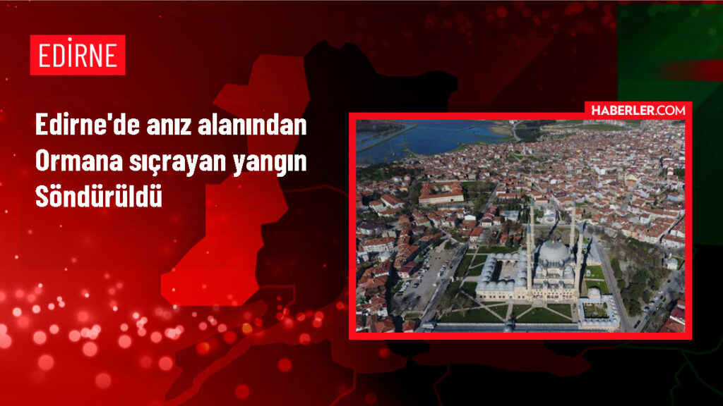 Edirne’de Ormana Sıçrayan Yangın Söndürüldü