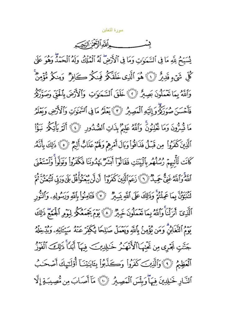 Allah’ın kudretinden bahseden Teğabun Suresi