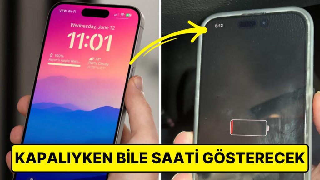 iPhone Modelleri iOS 18 ile Şarj Bittiğinde Dahi Saati Gösterecek
