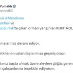 Bakan Yumaklı: İzmir, Aydın ve Balıkesir’deki Orman Yangınları Kontrol Altında