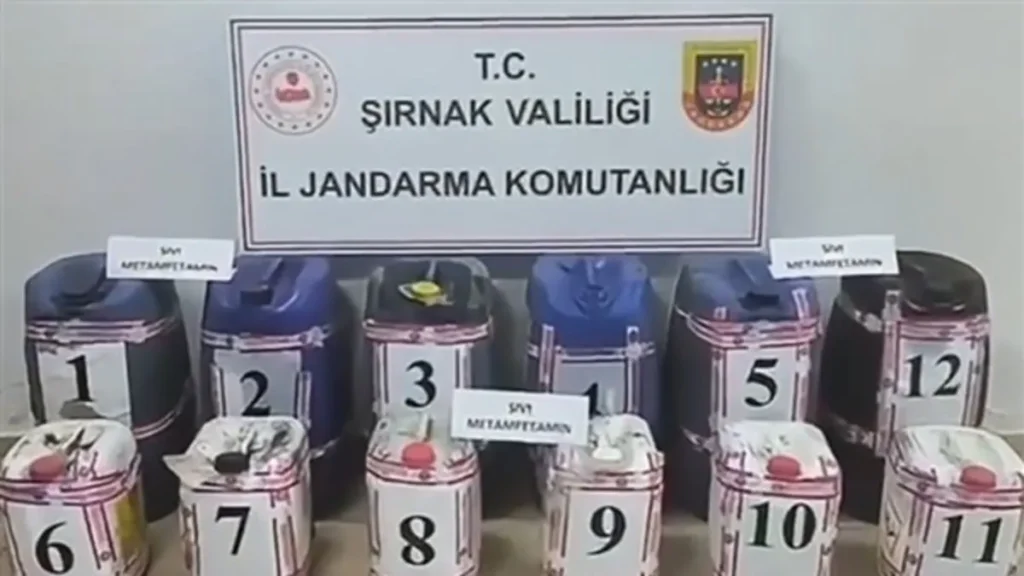 Şırnak’ta Narkokapan-11 Operasyonu: 375 Litre Sıvı Metamfetamin Ele Geçirildi