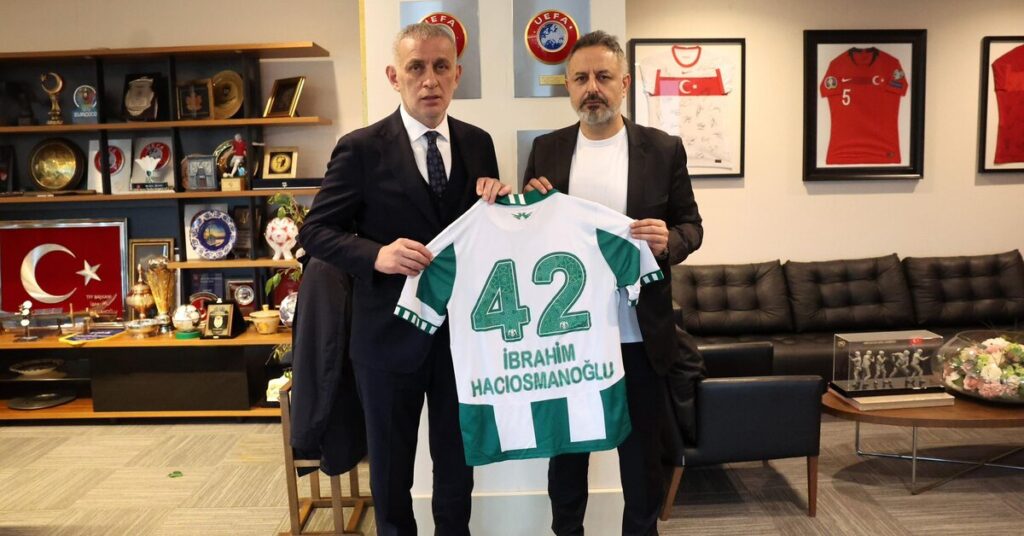 Konyaspor Başkanı Ömer Korkmaz, TFF Başkanı Hacıosmanoğlu’nu ziyaret etti